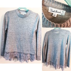 Beautiful Grey sweater with lace detail💖